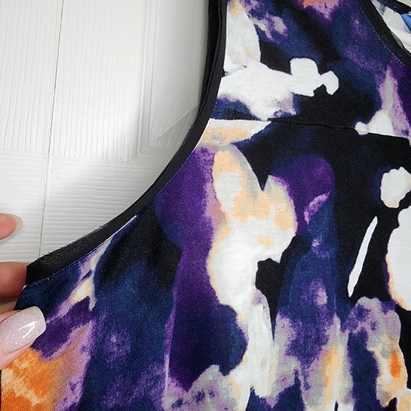 Vera Wang Abstract Floral Tank Top Sz L - Picture 5 of 11